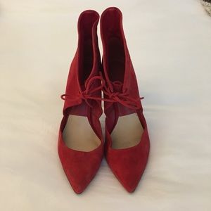 ZARA Red Suede High Heels